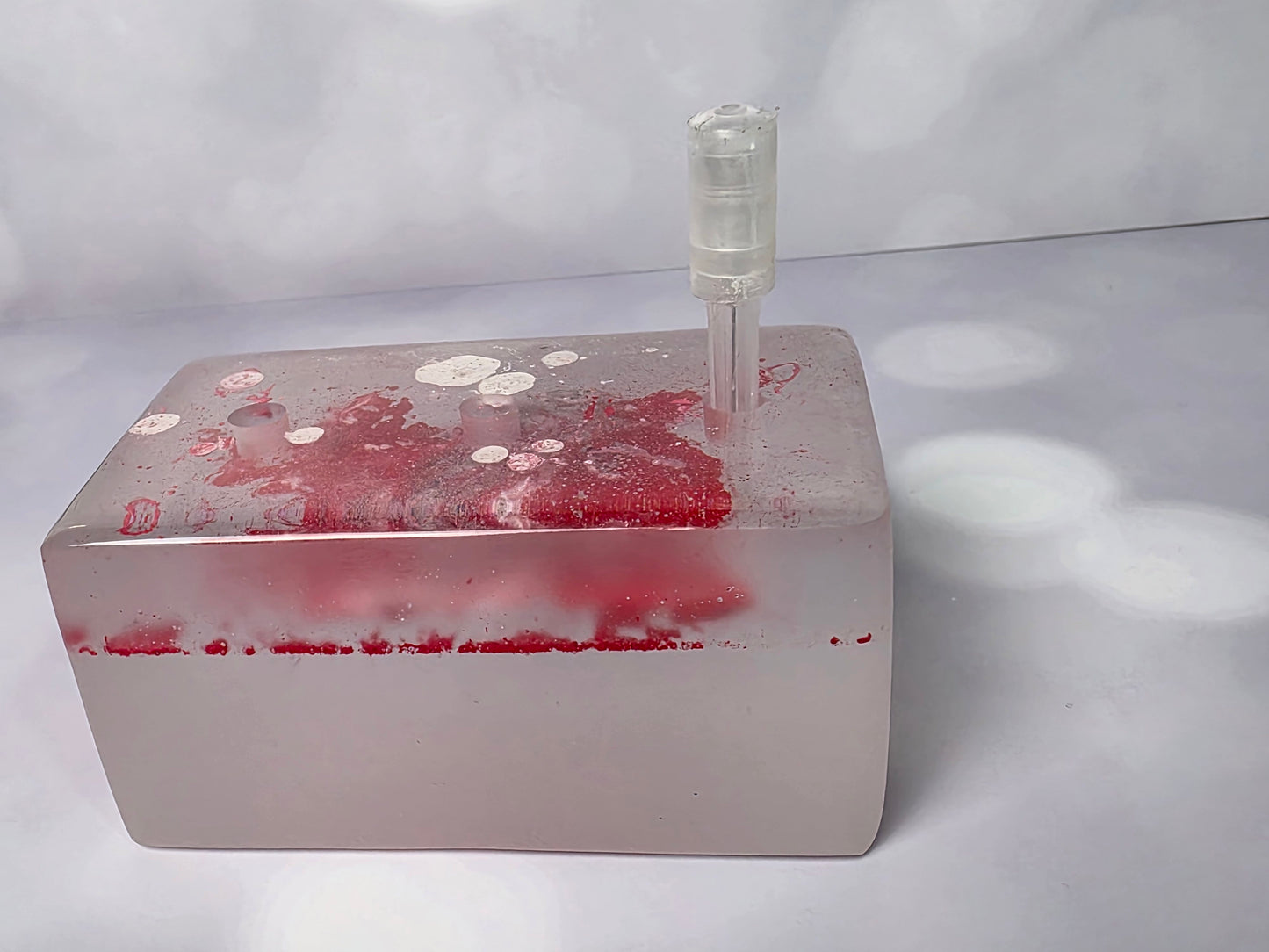 Red and White Injection Holder with 3 wells