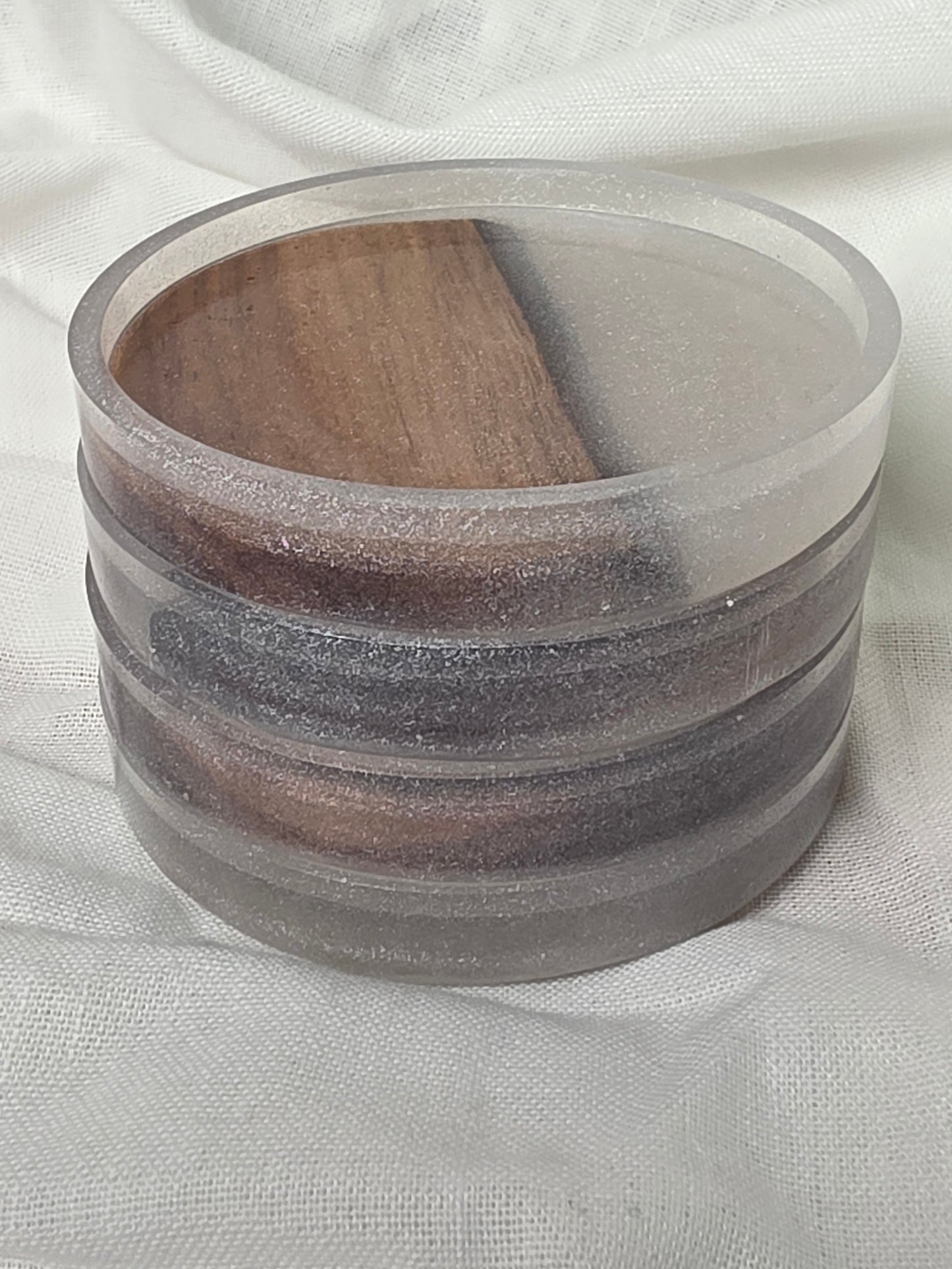 Handcrafted Acacia & White Resin Coasters