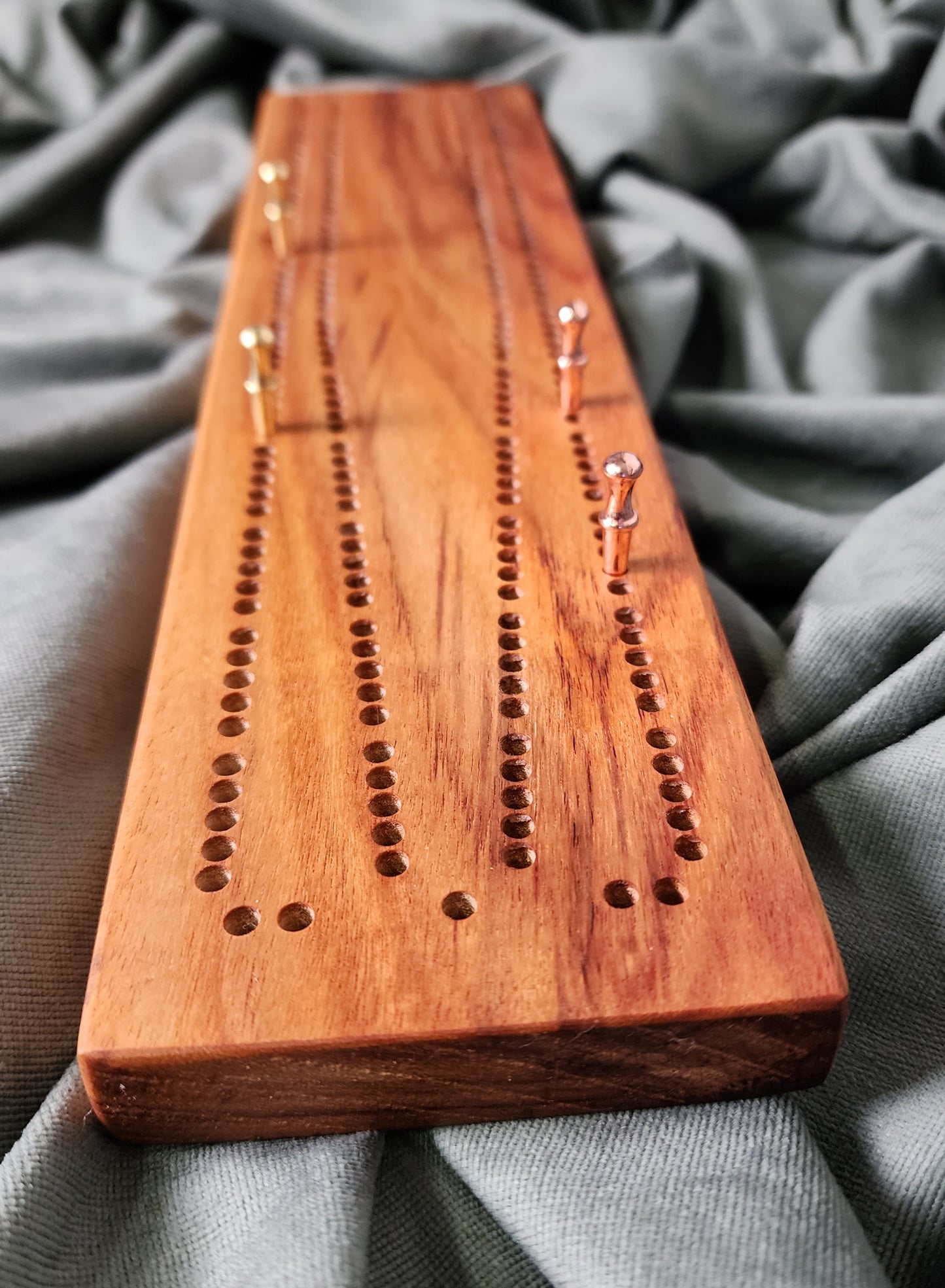 Canary Red 2 person Tournament Style Cribbage Board