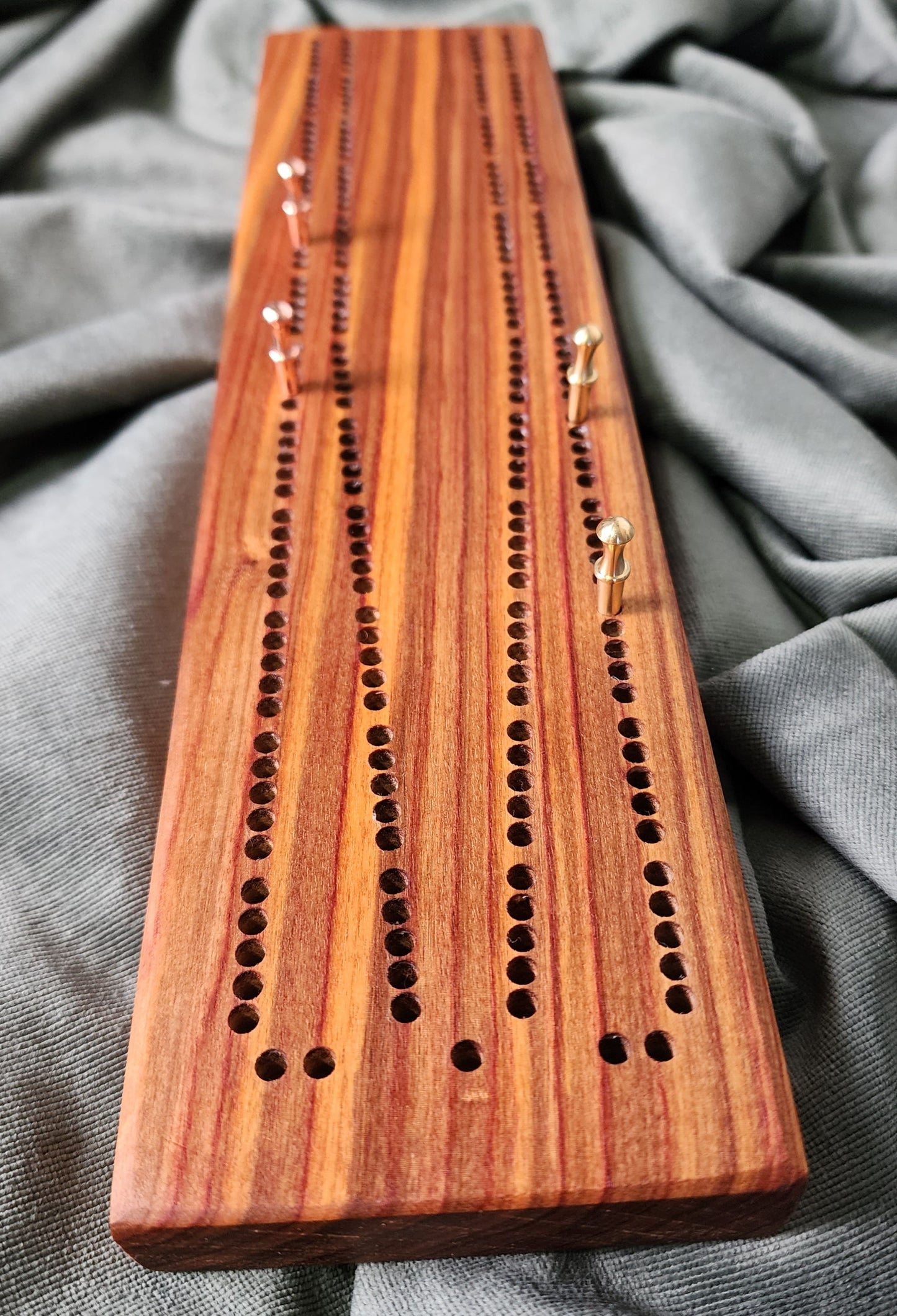 Canary Red 2 person Tournament Style Cribbage Board