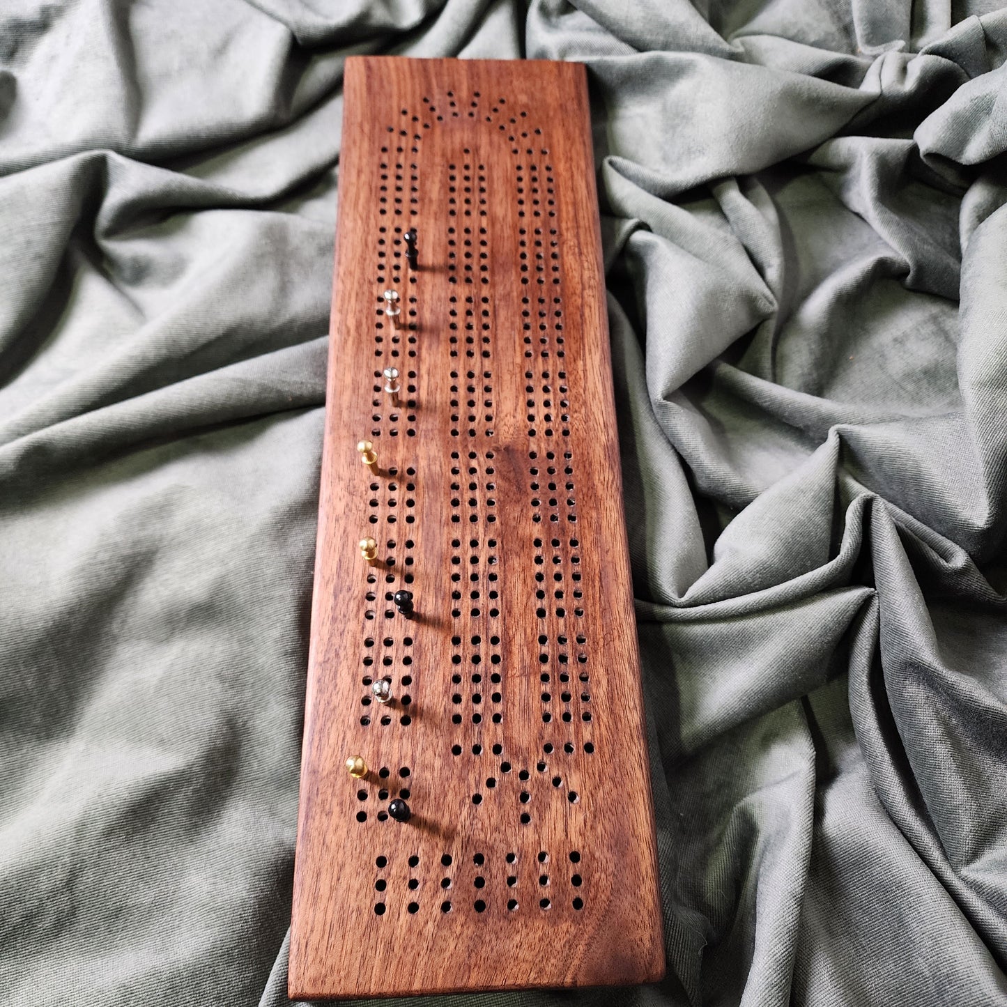 Canary Red 2 person Tournament Style Cribbage Board