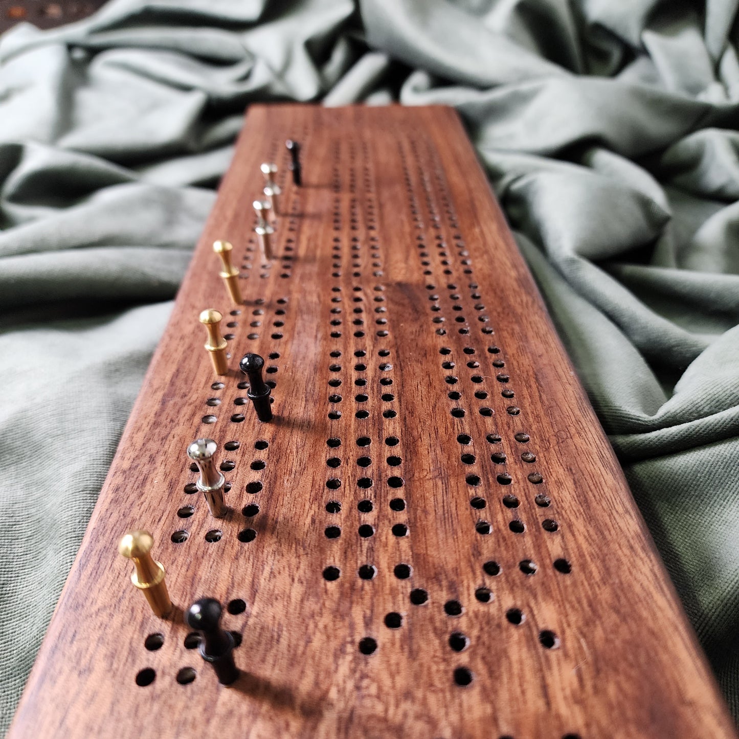 Canary Red 2 person Tournament Style Cribbage Board