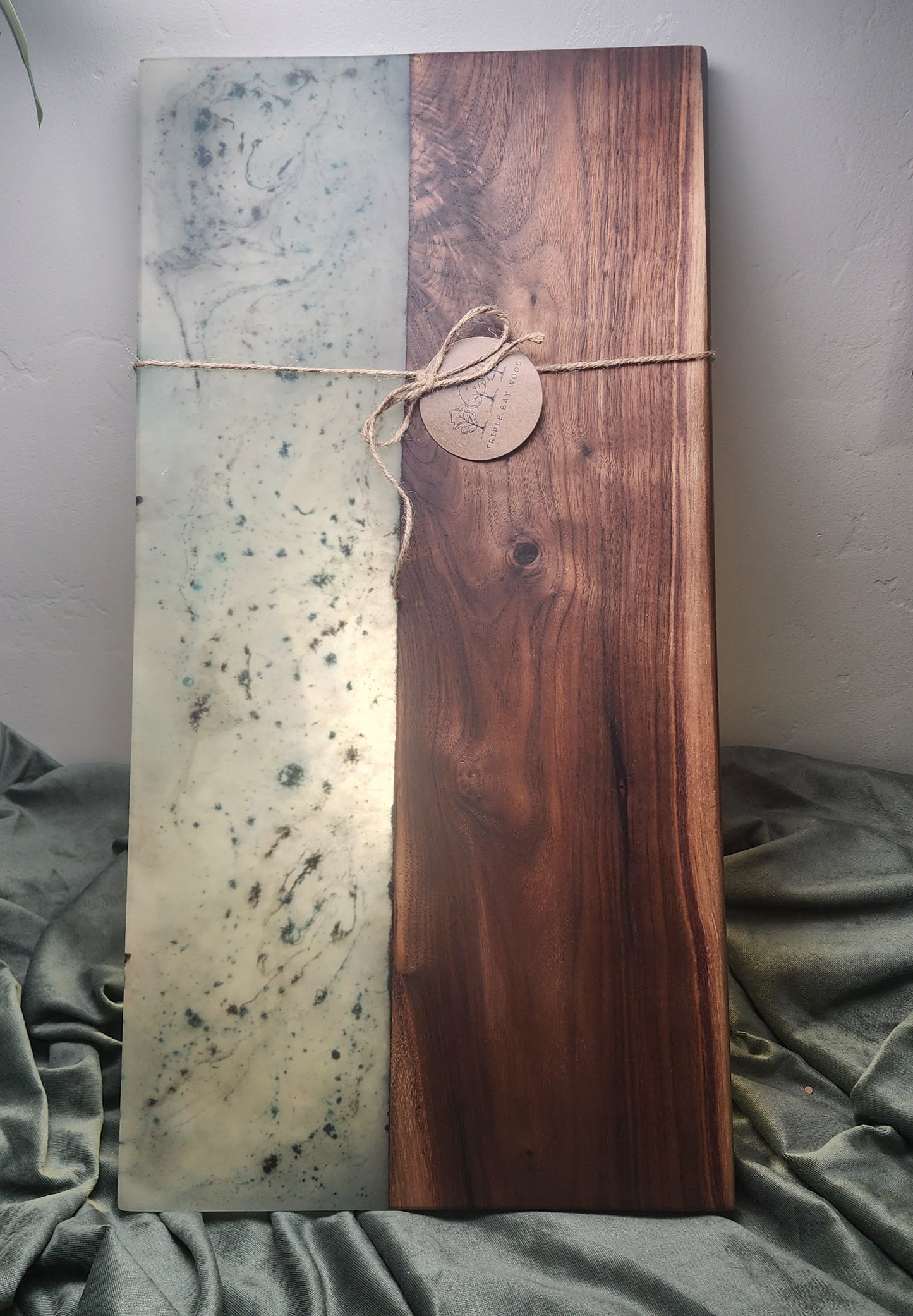 Extra Large Premium Walnut and Green Resin