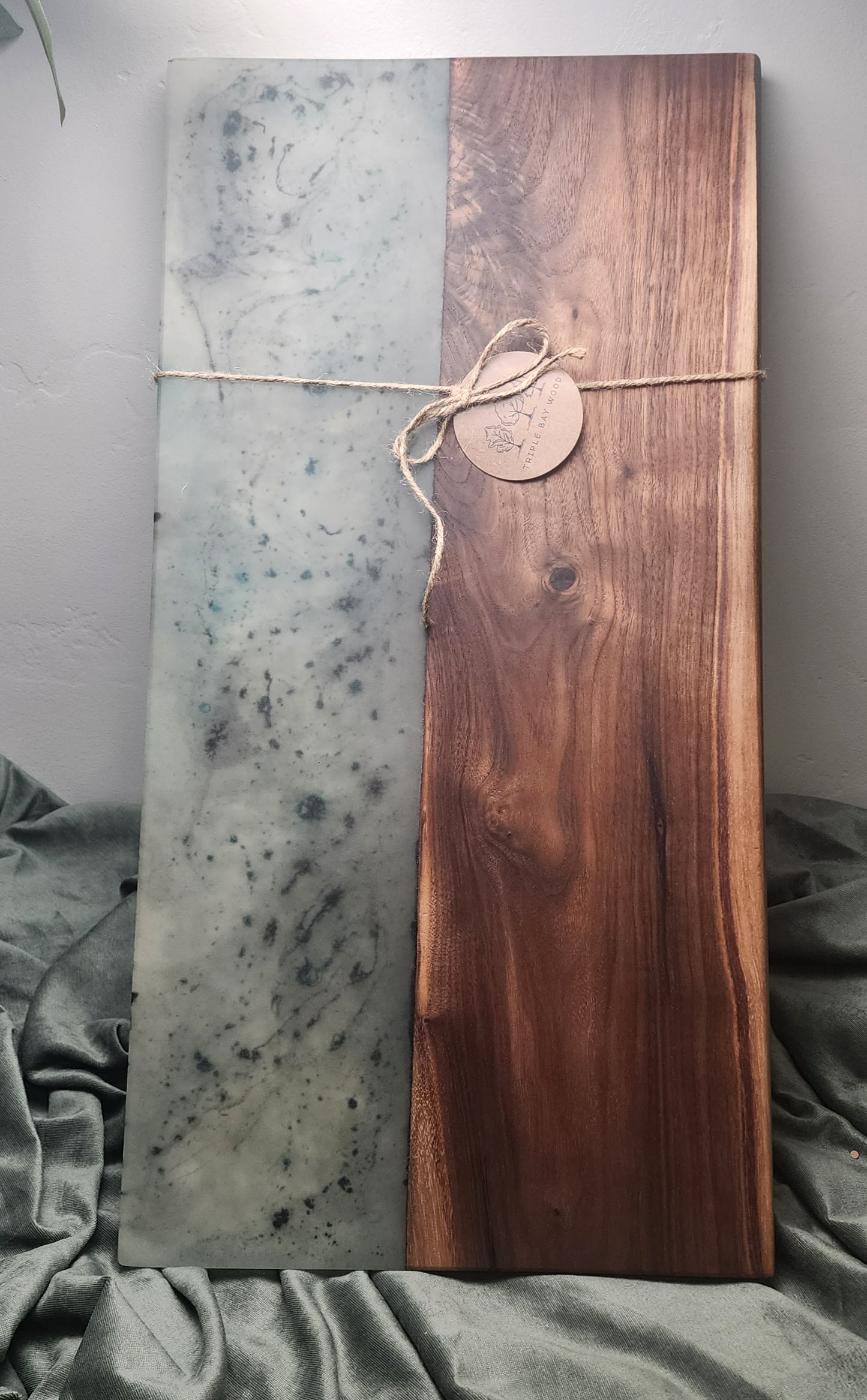 Extra Large Premium Walnut and Green Resin