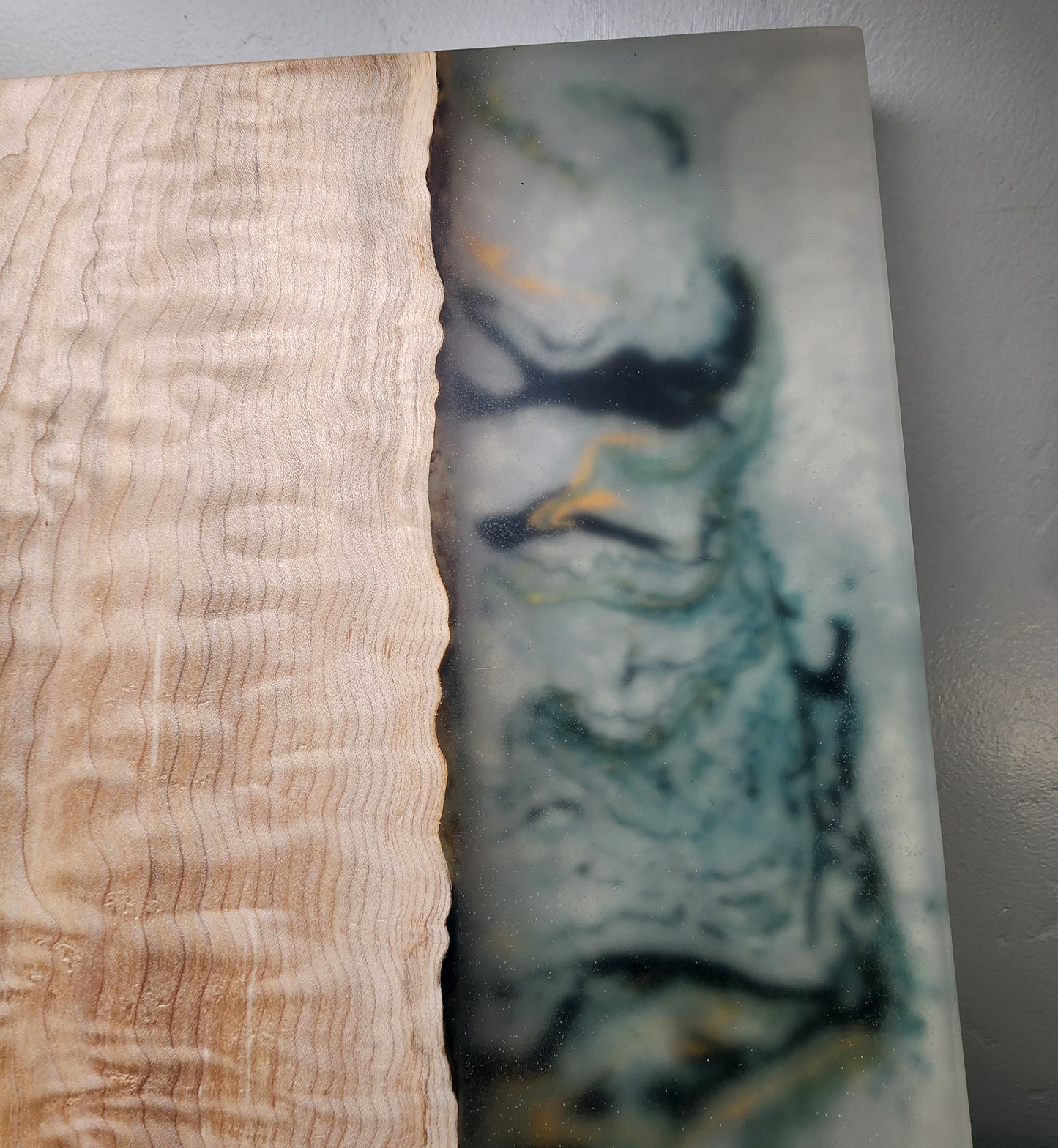 Extra Large Curly Maple and Green Resin