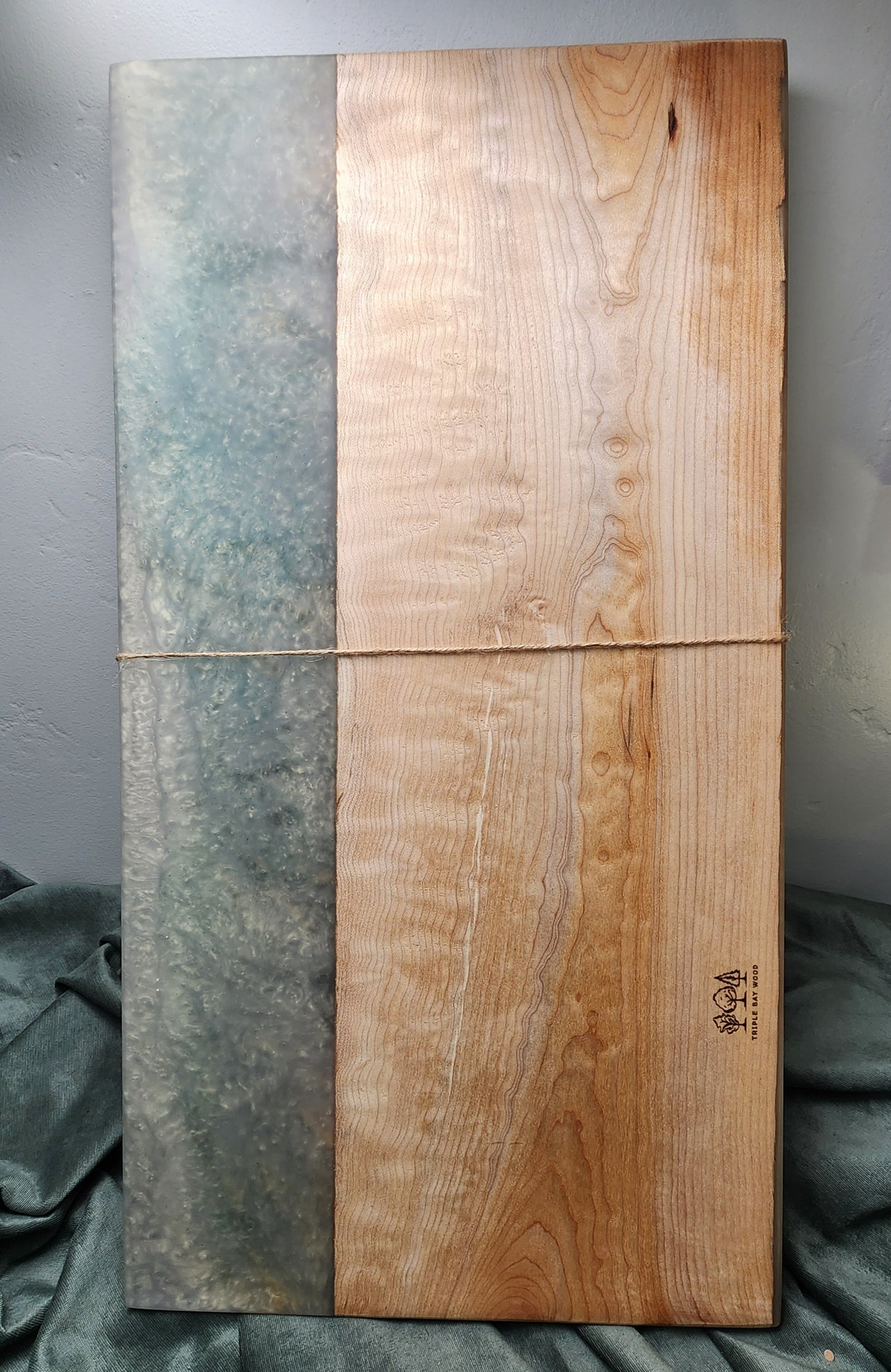 Extra Large Curly Maple and Green Resin