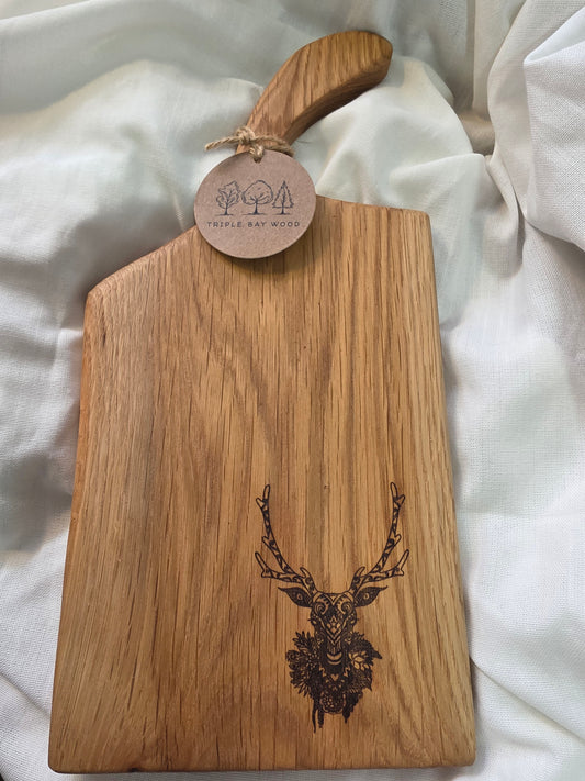 Oak Board with Deer