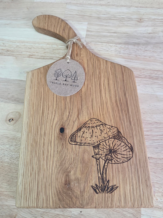 White Oak - Engraved Mushroom